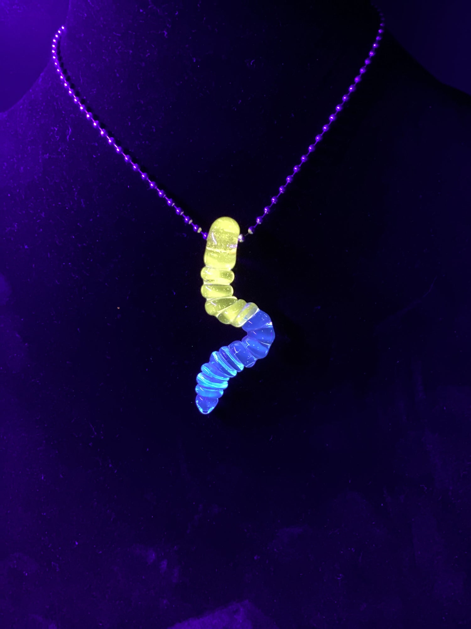 UV gummy worm pendants