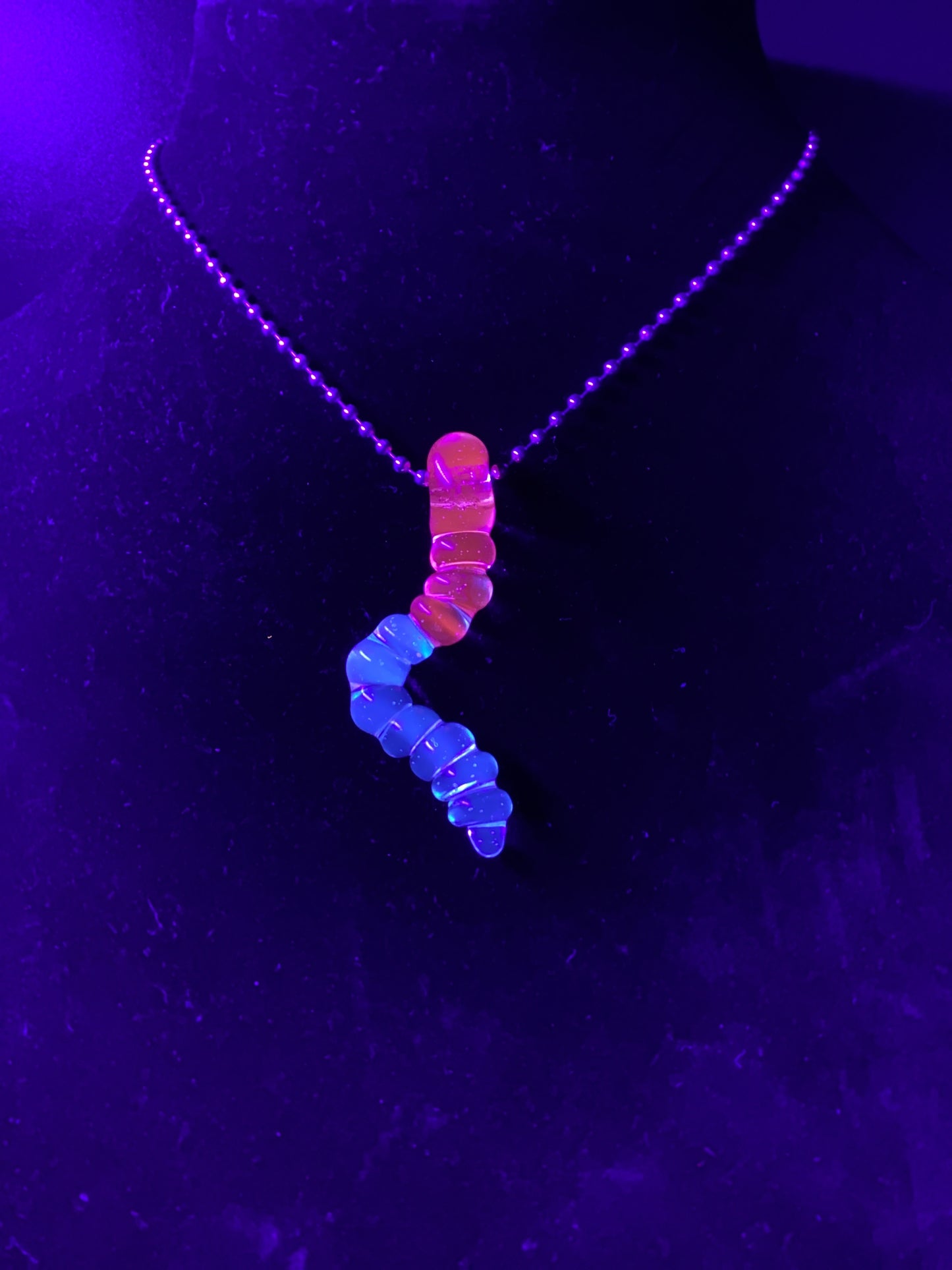 UV gummy worm pendant