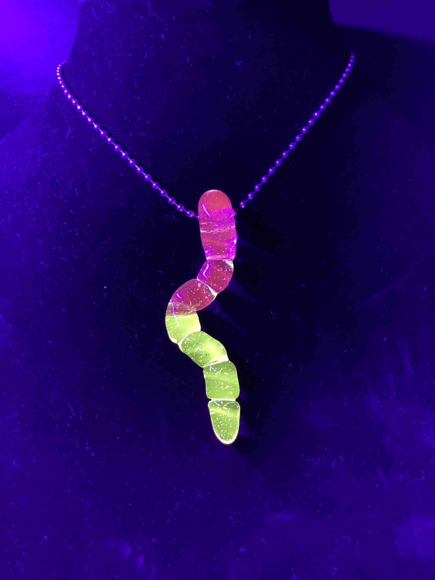 UV gummy worm pendant