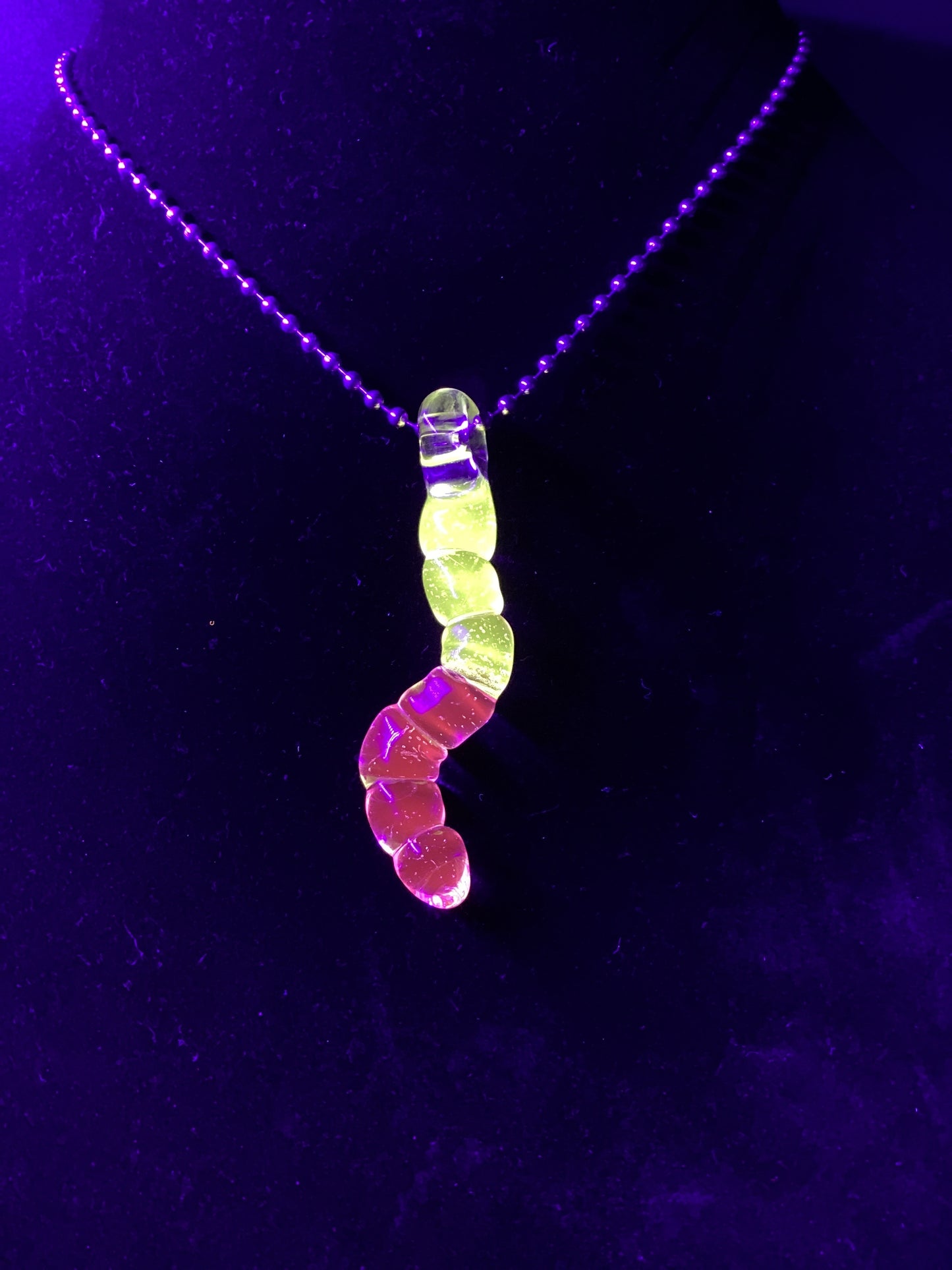 UV gummy worm pendant