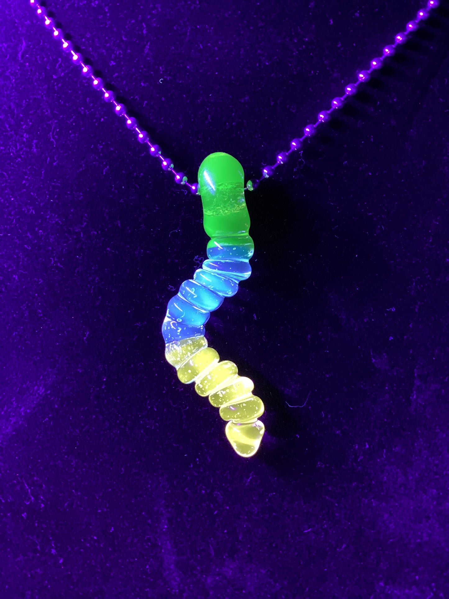 UV gummy worm pendant