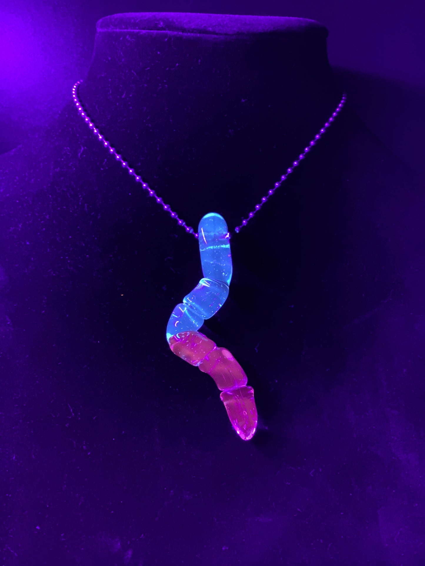 UV gummy worm pendant