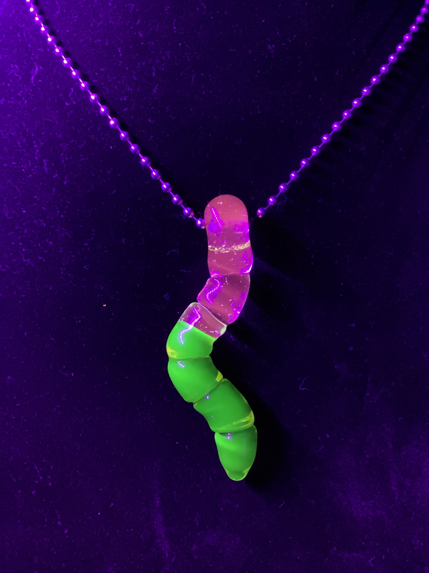 UV gummy worm pendant