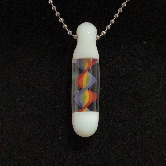 Rainbow spiral pendant