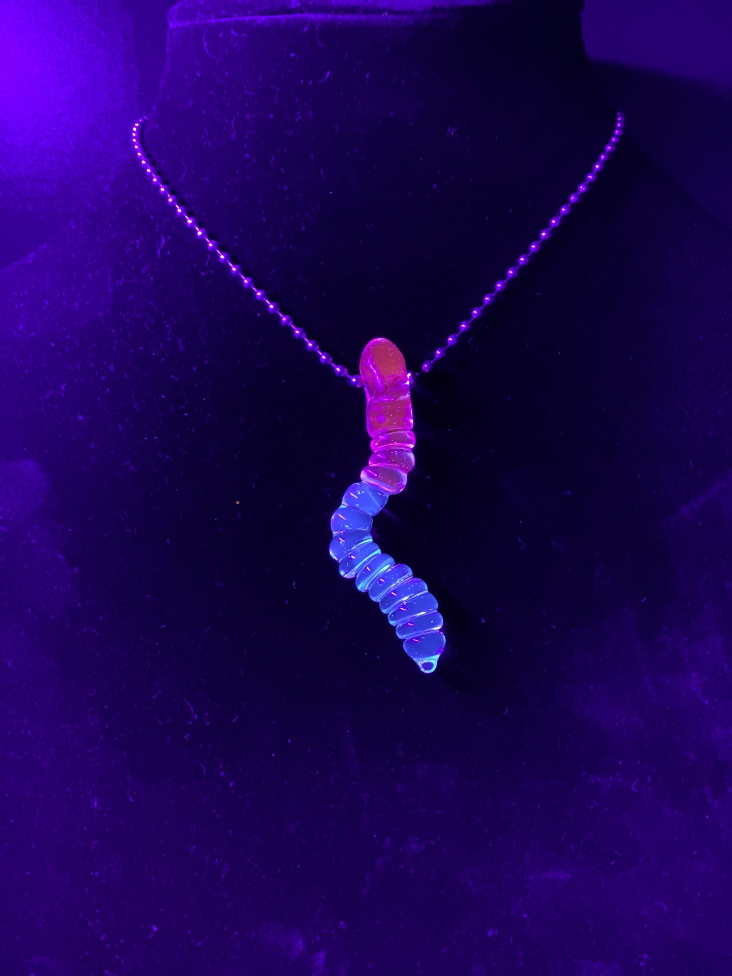 UV gummy worm pendant