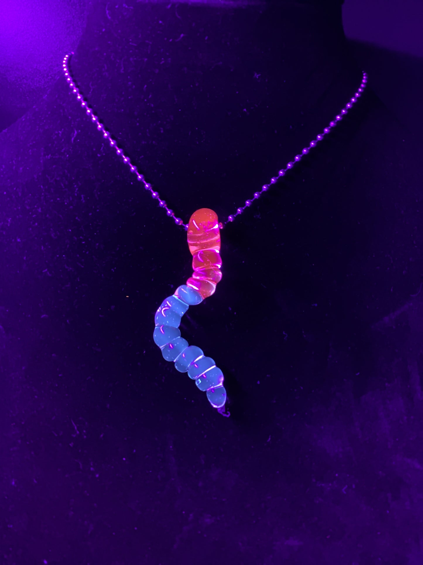 UV gummy worm pendant