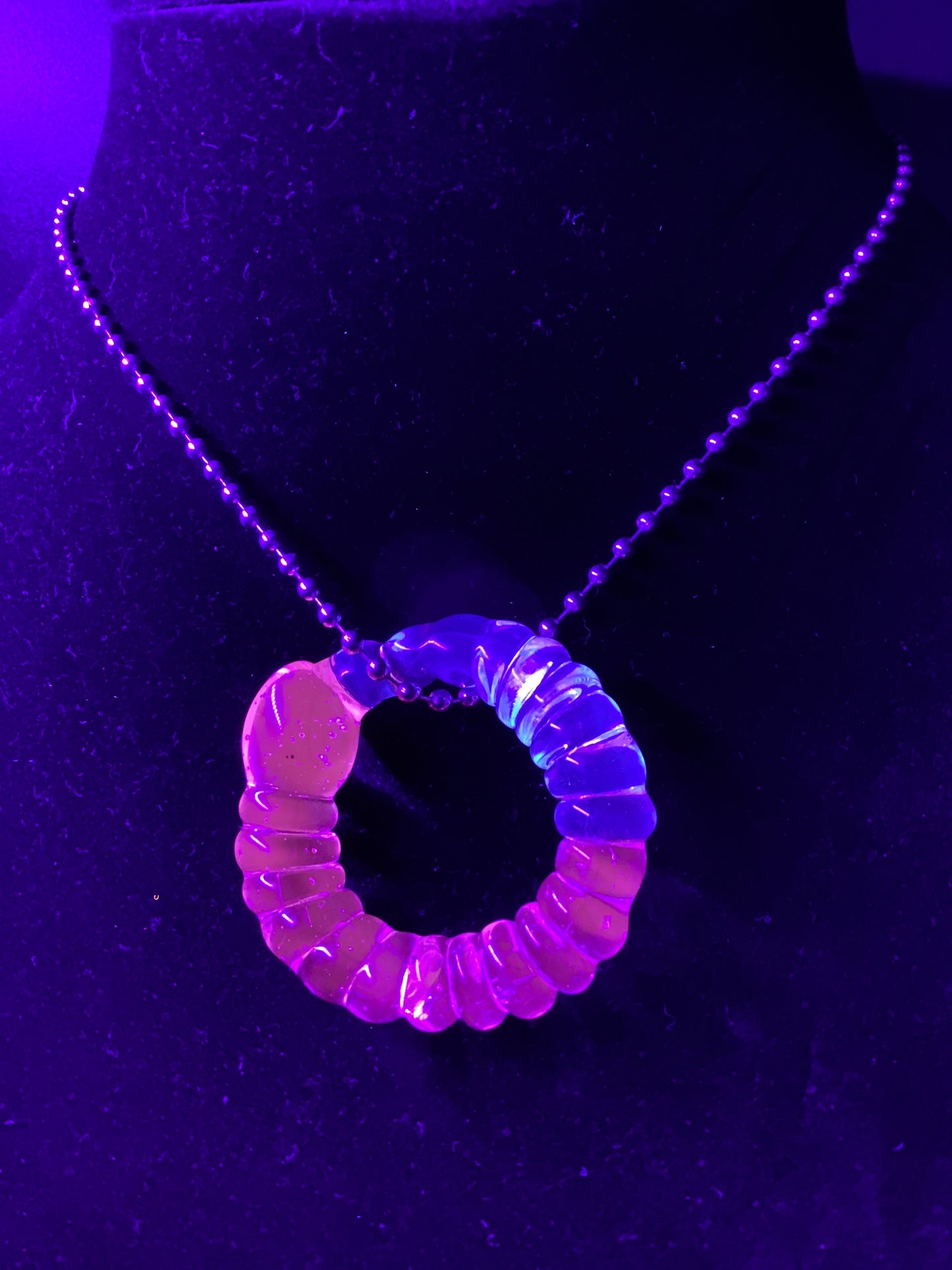 UV gummy worm pendant