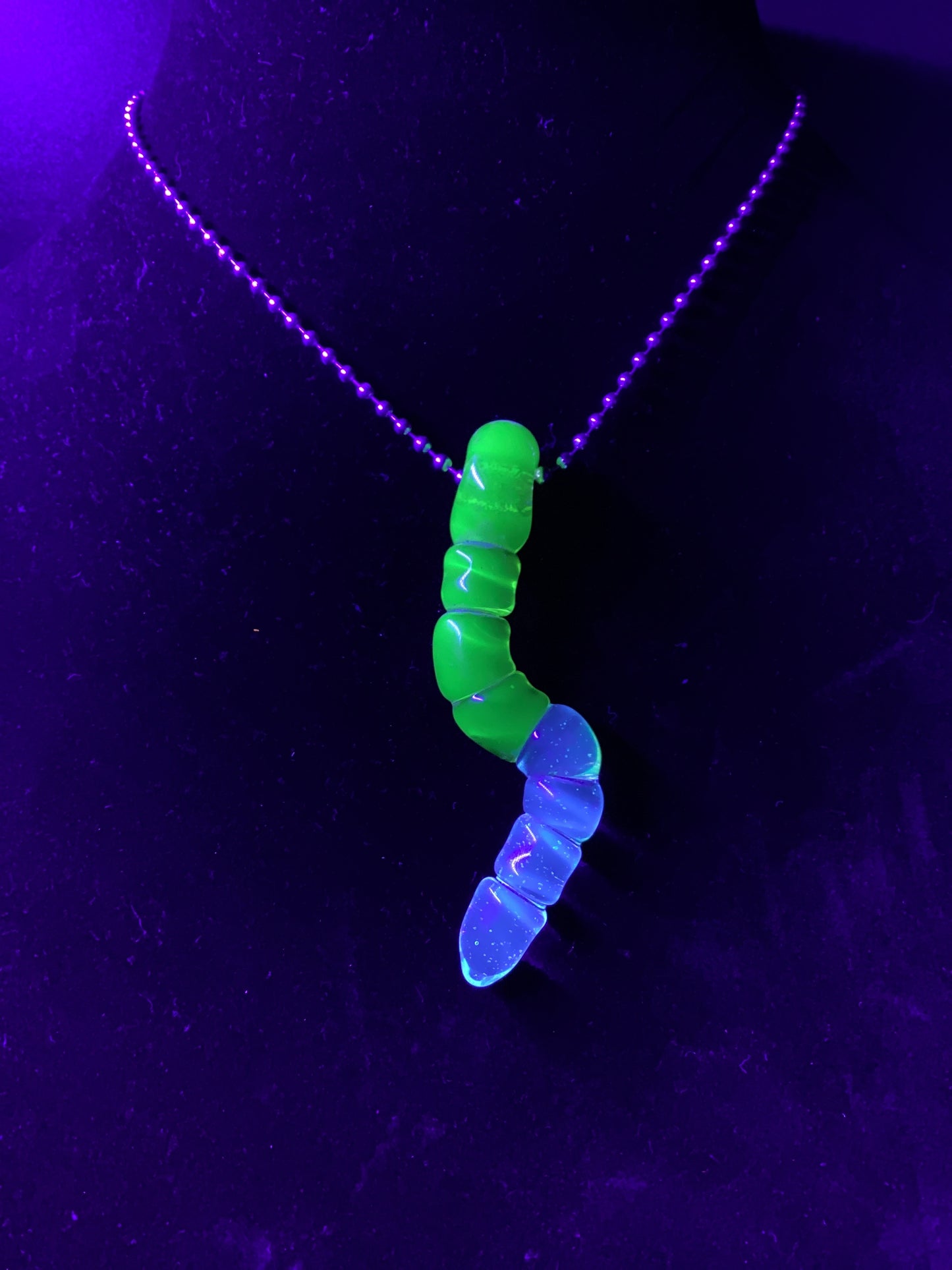 UV gummy worm pendant