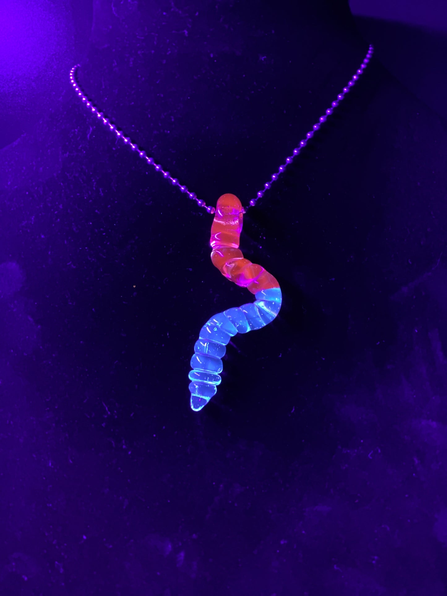 UV gummy worm pendant