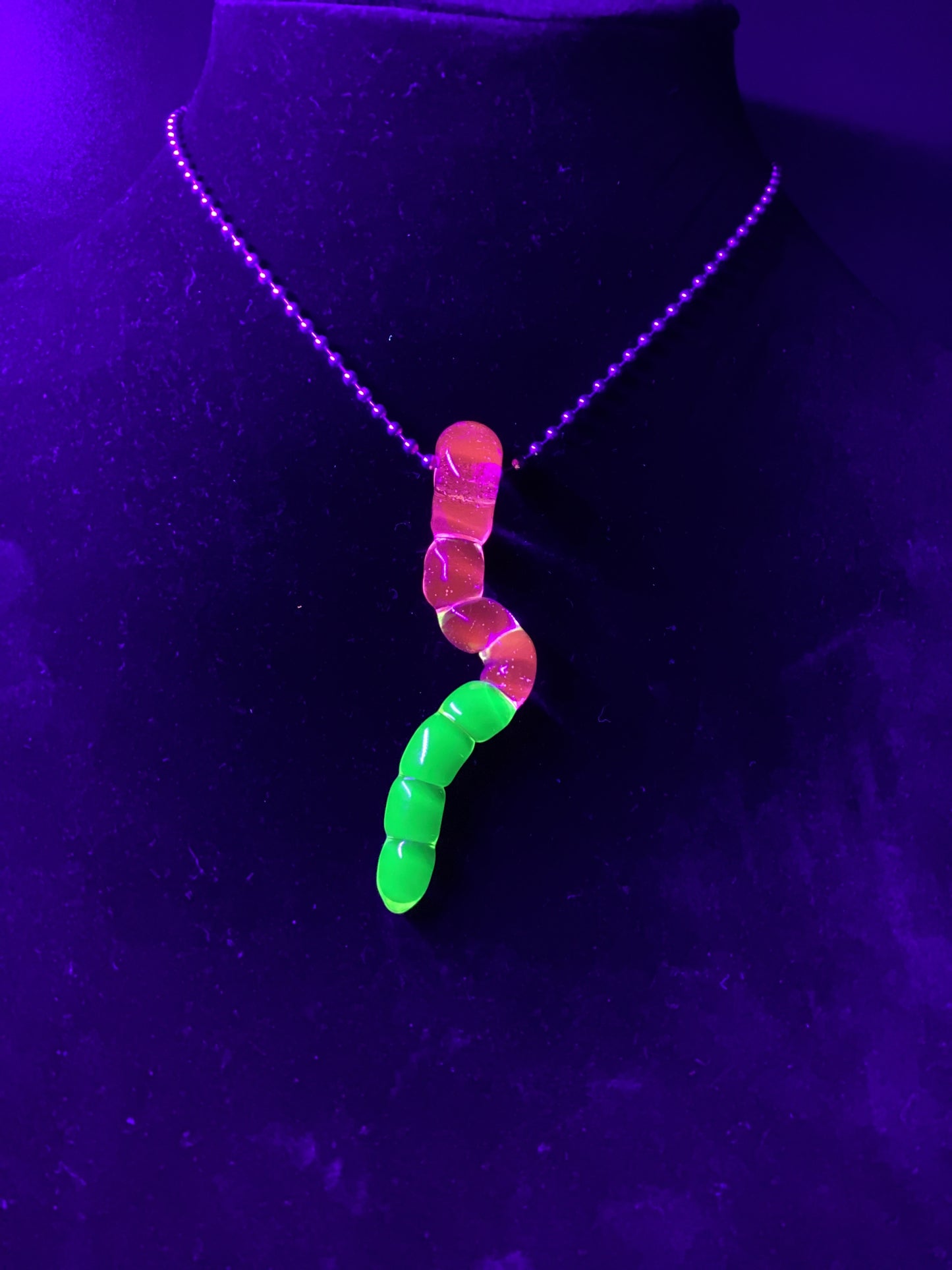 UV gummy worm pendant