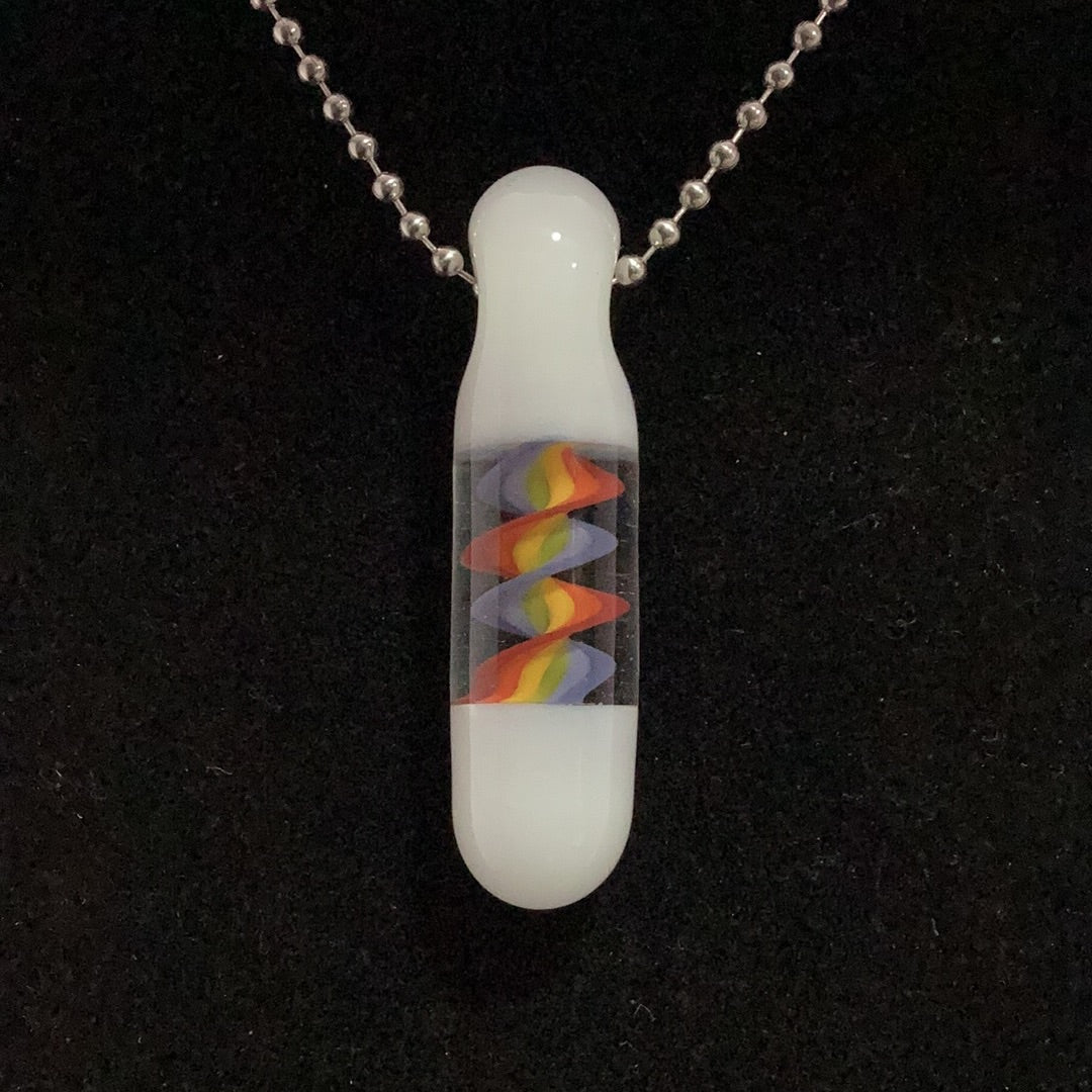 Rainbow spiral pendant