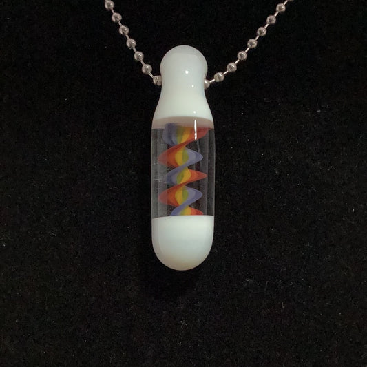 Rainbow spiral pendant