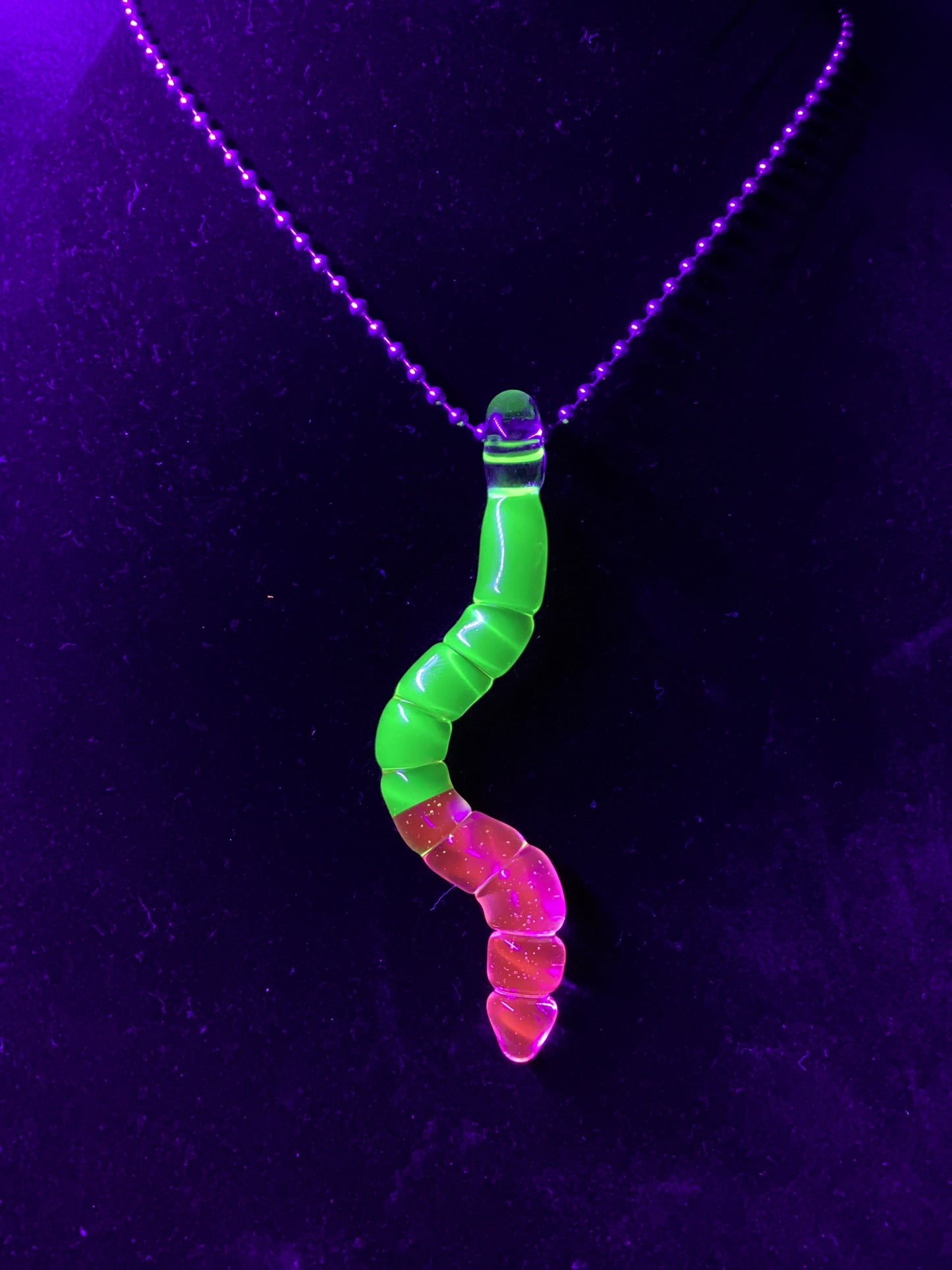 UV gummy worm pendant