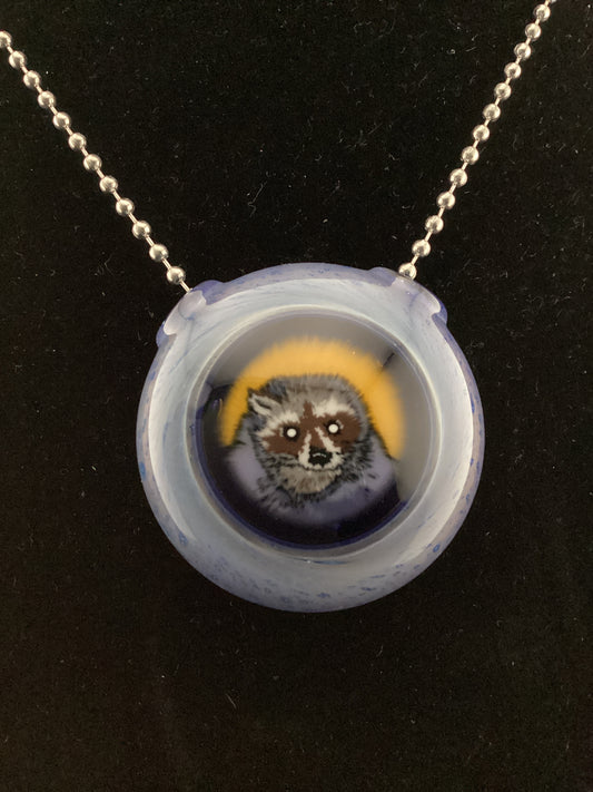 Sleepy raccoon hollow mille pendant