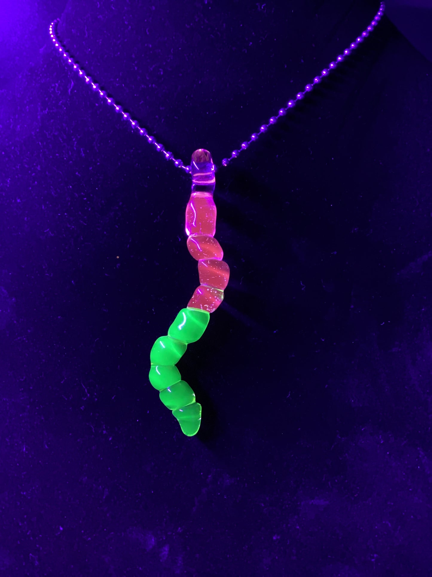 UV gummy worm pendant