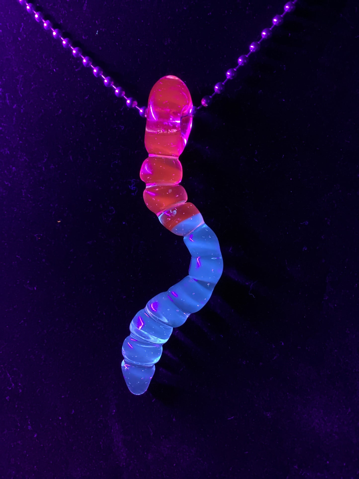 UV gummy worm pendant