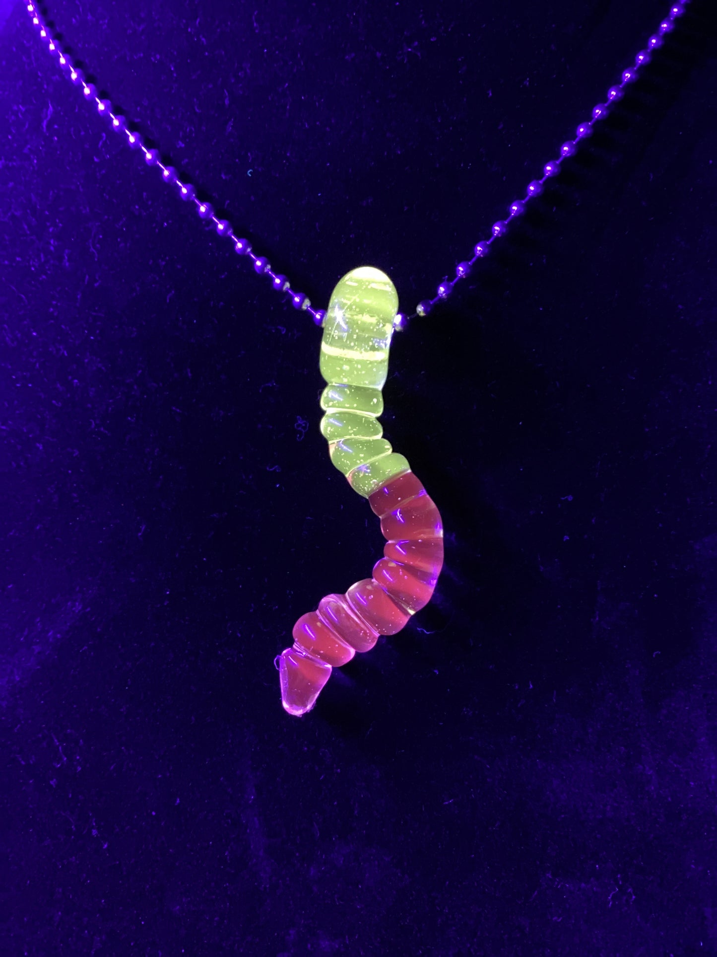 UV gummy worm pendant