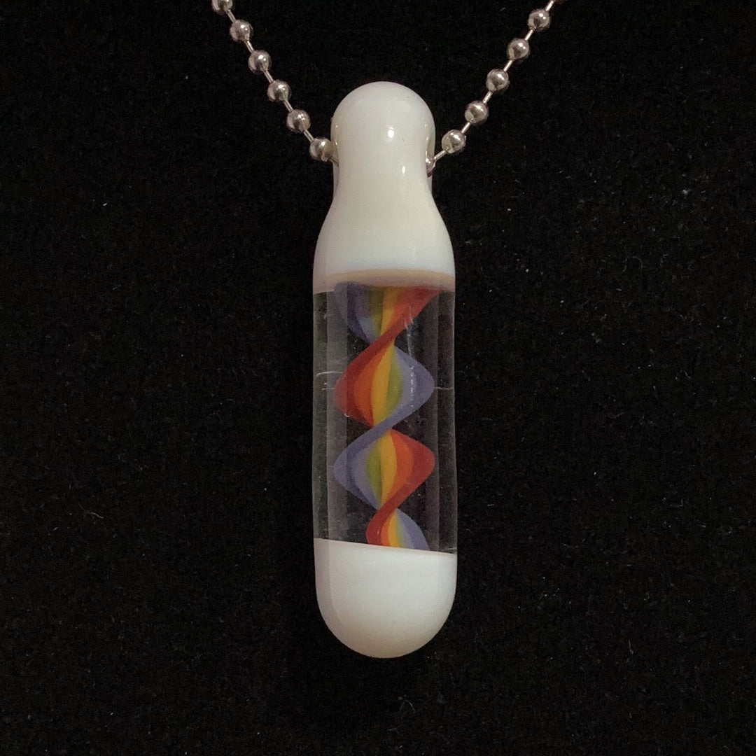 Rainbow spiral pendant