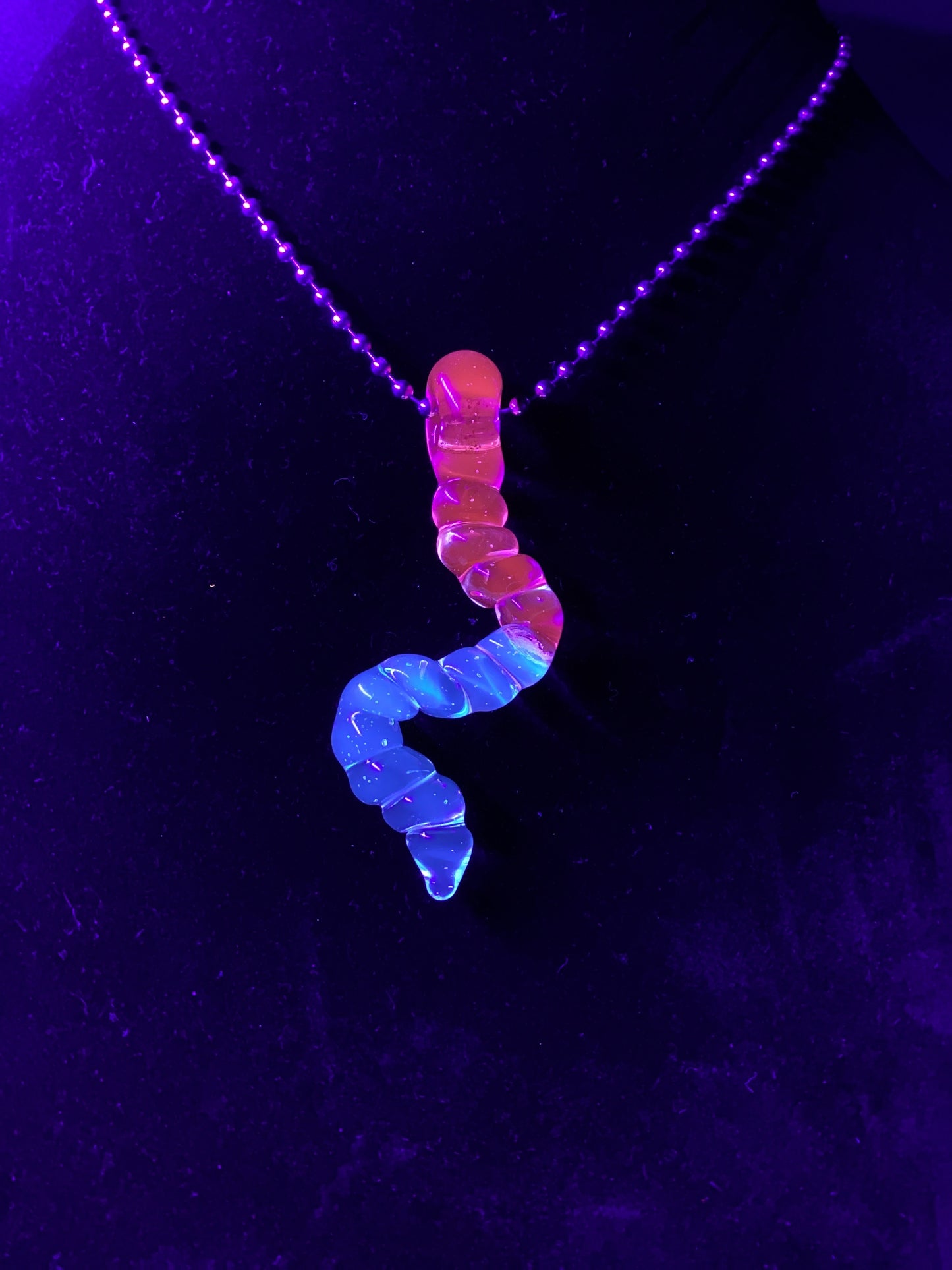 UV gummy worm pendant