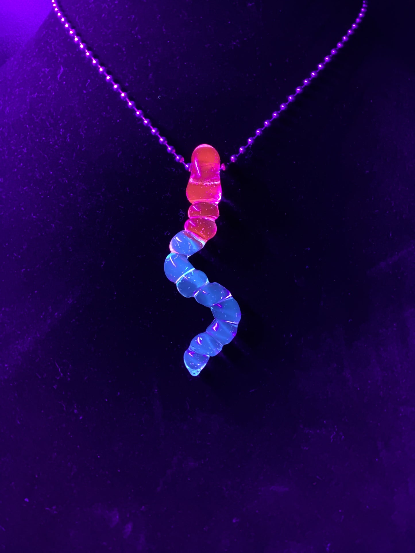 UV gummy worm pendant