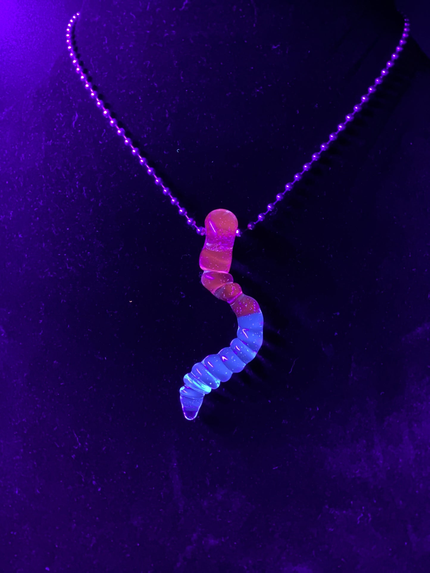 UV gummy worm pendant